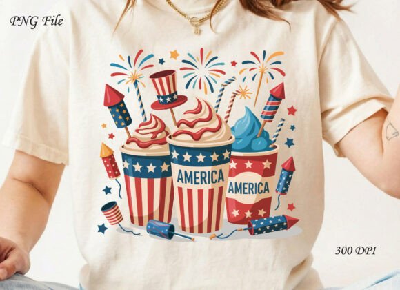 4th of July Coffee Cups SVG Graphics for T-Shirt Designs