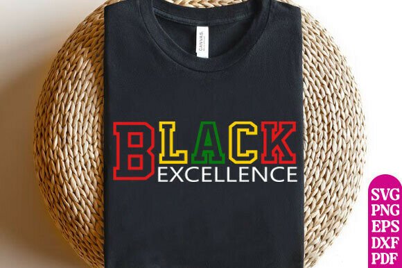 Black Excellence Tee Design Graphics for T-Shirt Projects