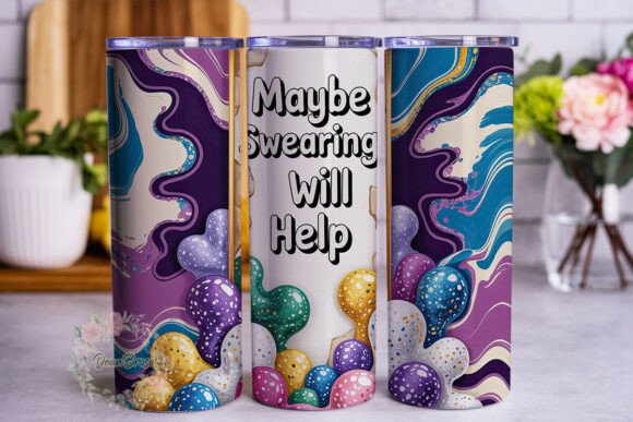 Glitter Abstract Quote Tumbler Wrap Graphics