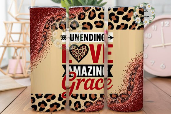 Leopard Red Glitter Quote Tumbler Wrap