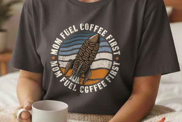 Mom Fuel Coffee Lover Mom Life Graphics for T-Shirt Designs