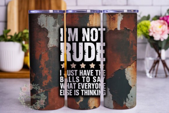 Rusted Metal Defiant Quote 20oz Tumbler Graphics for Tumbler Wraps