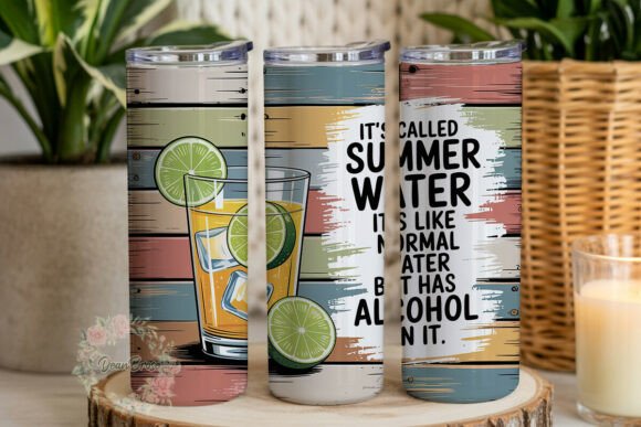 Summer Water Drink Quote 20oz Tumbler Graphics